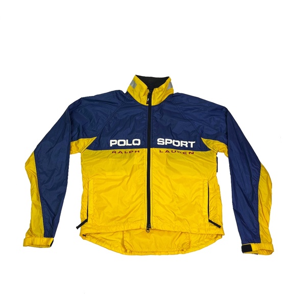 Ralph Lauren Polo Sport RLX Yellow Windbreaker Full Zip Cycling Jacket - Picture 1 of 7